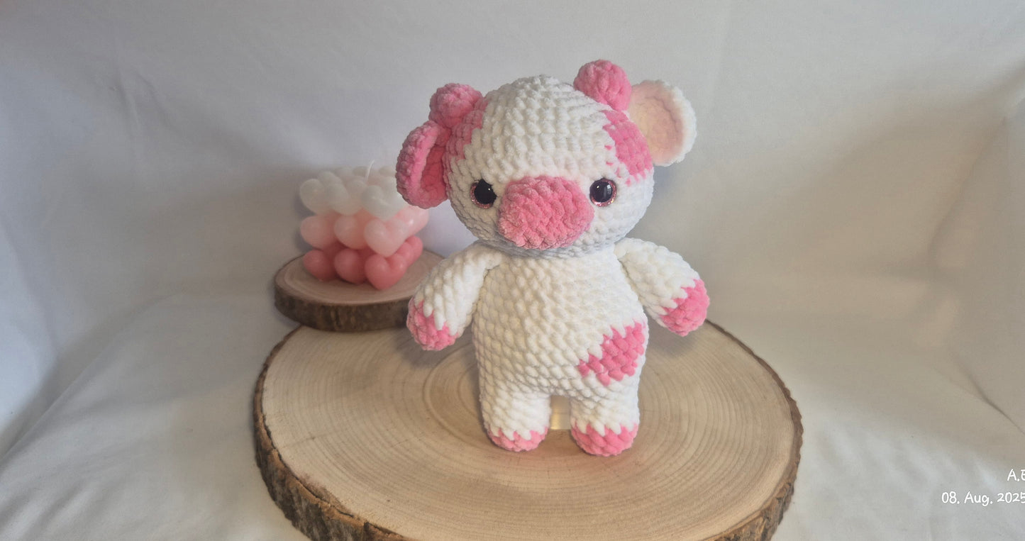 Kuh Amigurumi gehäkelt – Handmade Kuscheltier – Häkel Kuh Spielzeug – Geschenk Baby oder Kinder – Sicherheitsaugen Tier