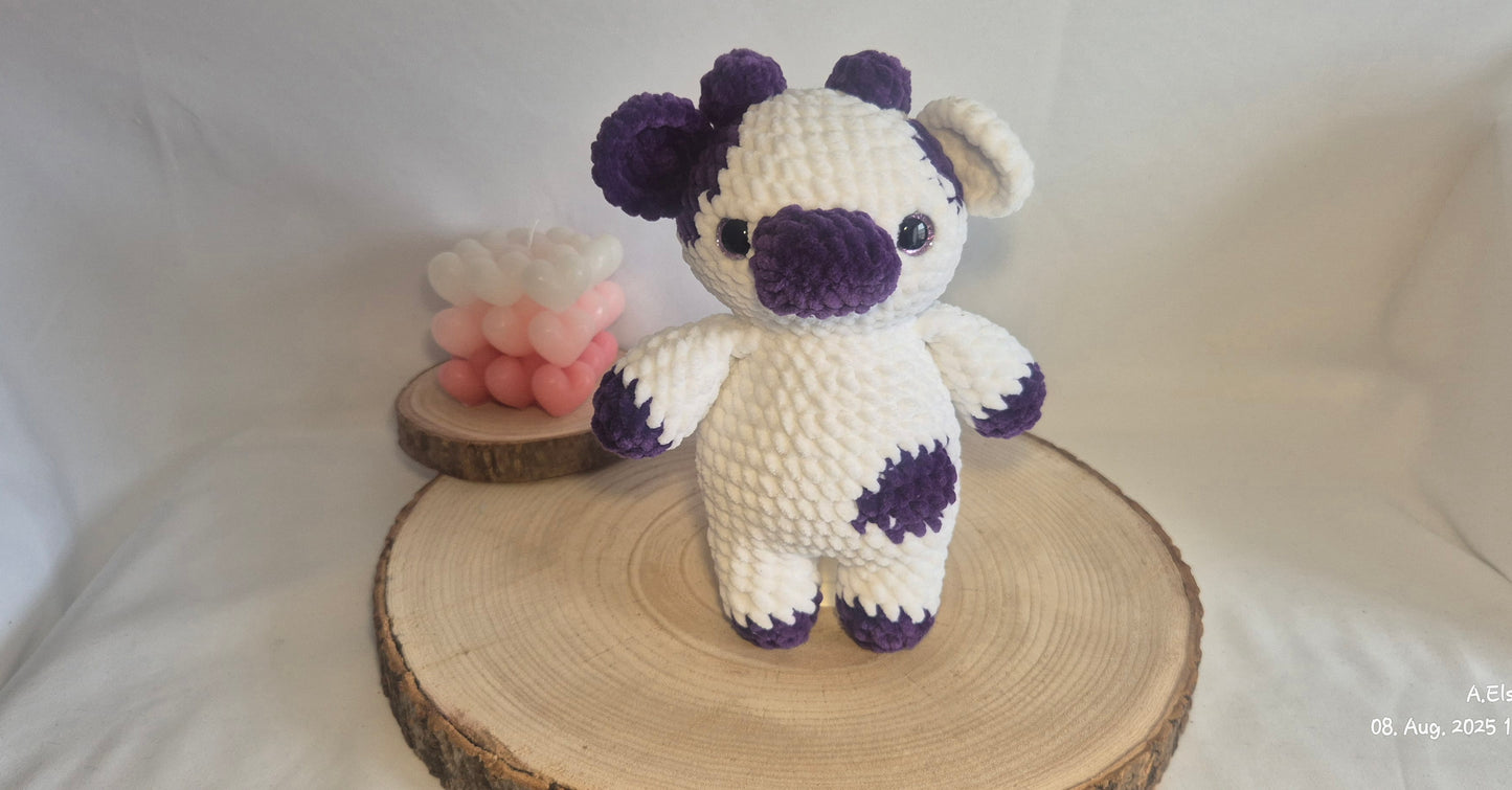 Kuh Amigurumi gehäkelt – Handmade Kuscheltier – Häkel Kuh Spielzeug – Geschenk Baby oder Kinder – Sicherheitsaugen Tier